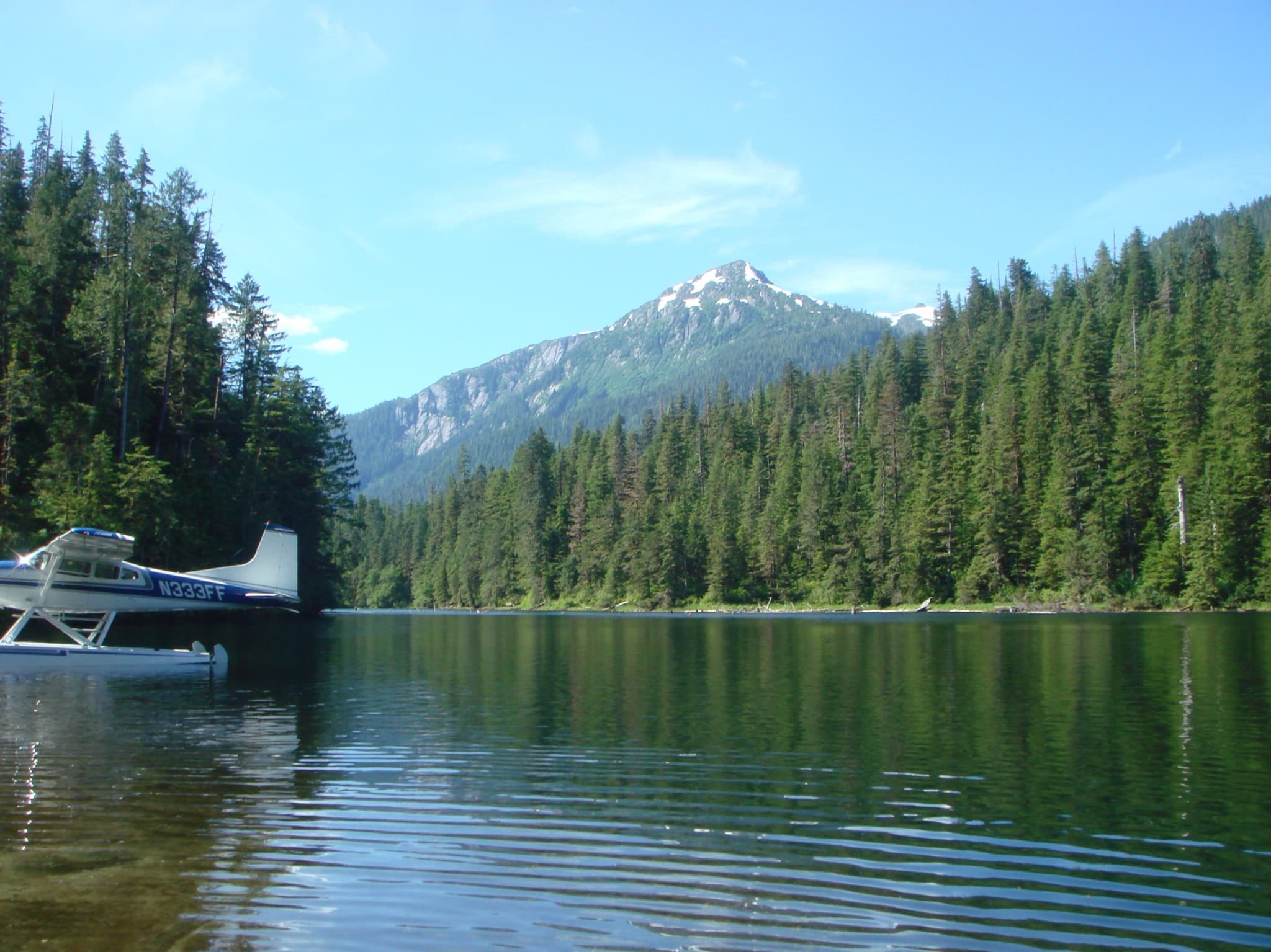 Floatplane on Wilson Lake in Alaska